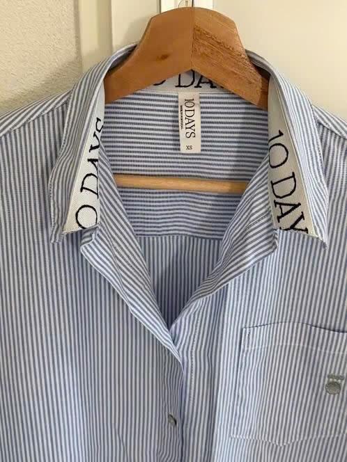 oversized gestreepte blouse 10Days  XS 38 40 blouse 10 days, Maat 38/40 (M), Blauw, 10days, Ophalen of Verzenden