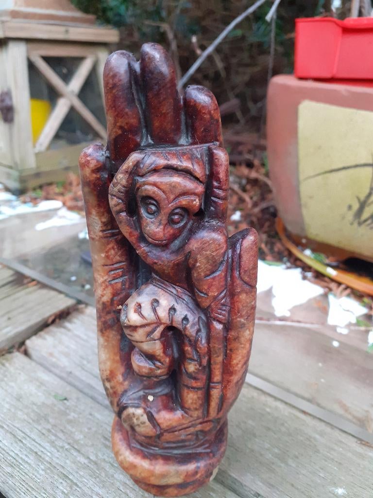 "Hand van Boeddha" zeer goed gesneden uit Steen., Ophalen of Verzenden