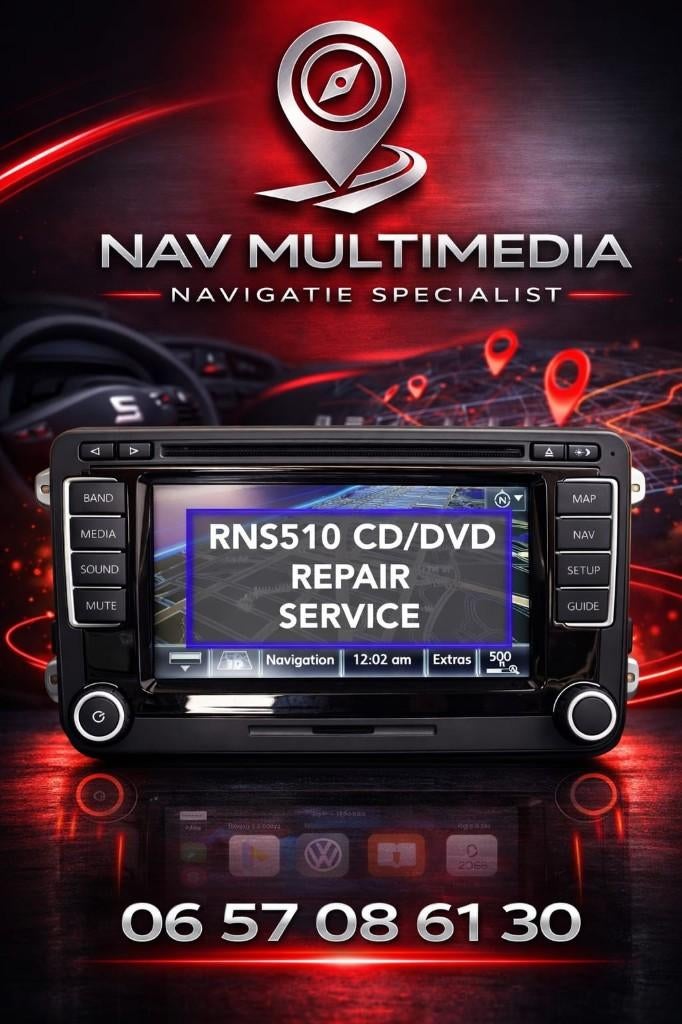 Volkswagen Rns 510 Navigatie Reparatie / Update, Seat, 1186RH, Nieuw, Ophalen of Verzenden