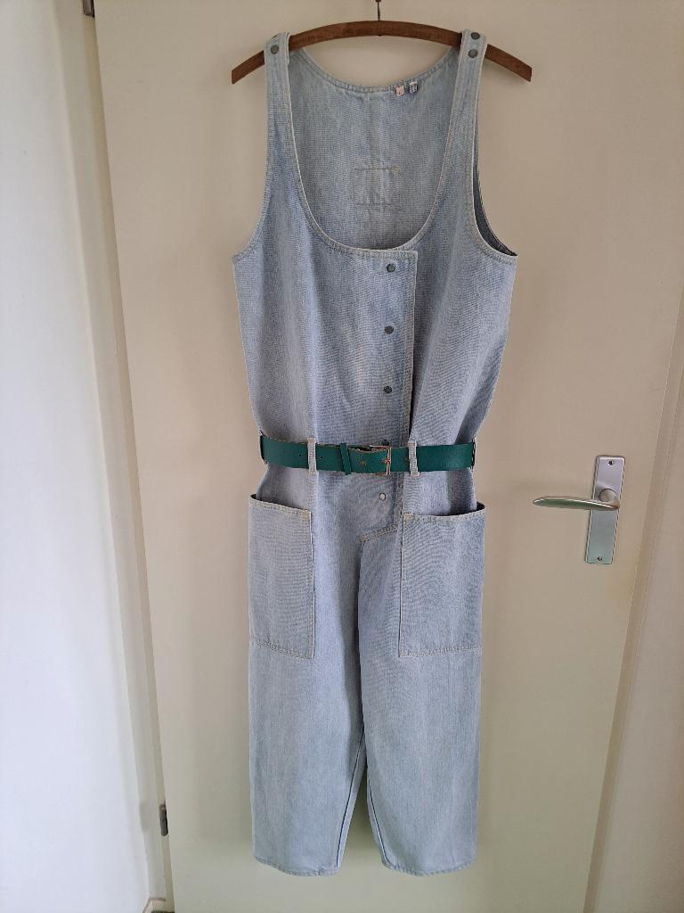 Tuinbroek / salopette van dikke denim stof, Ophalen of Verzenden, Gedragen, Overige kleuren, Overige jeansmaten