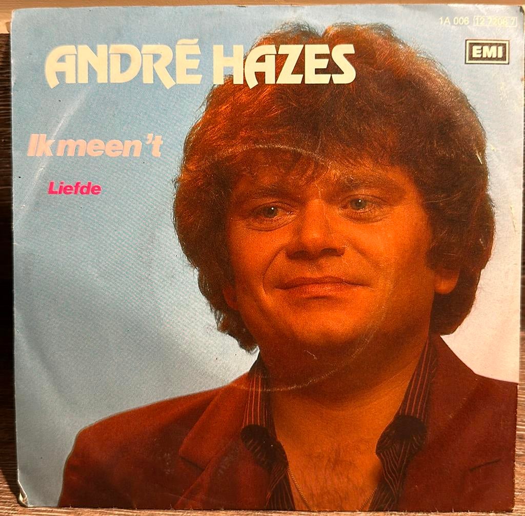 Andre Hazes -Ik meen’t 1984 single, Cd's en Dvd's, Vinyl | Nederlandstalig, Ophalen of Verzenden, Zo goed als nieuw, Overige formaten