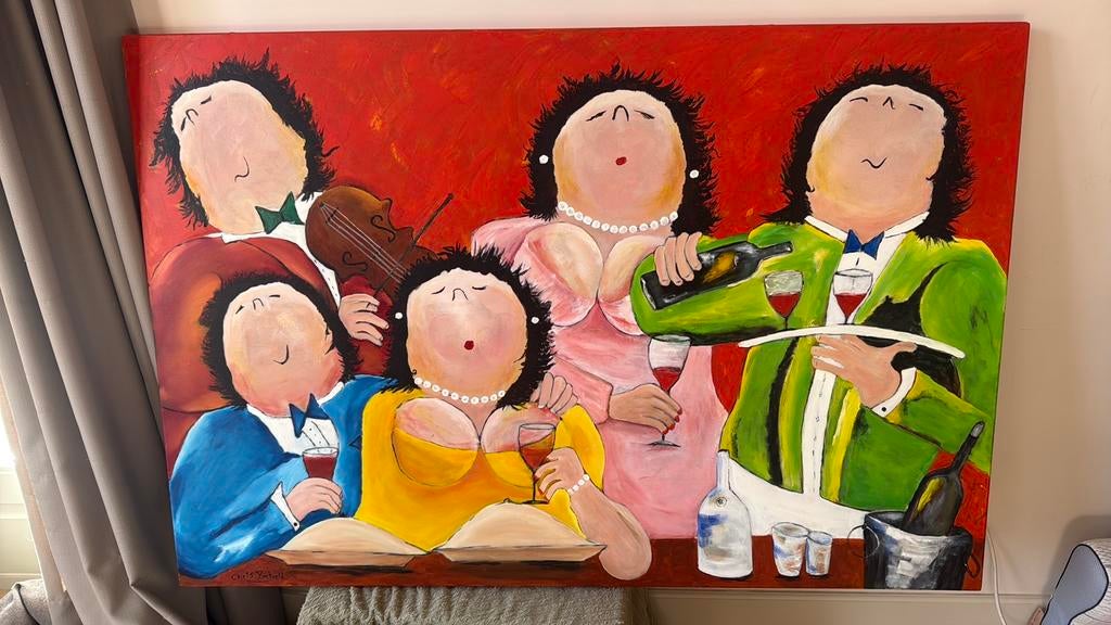 Dikke dames schilderij (namaak), Antiek en Kunst, Ophalen