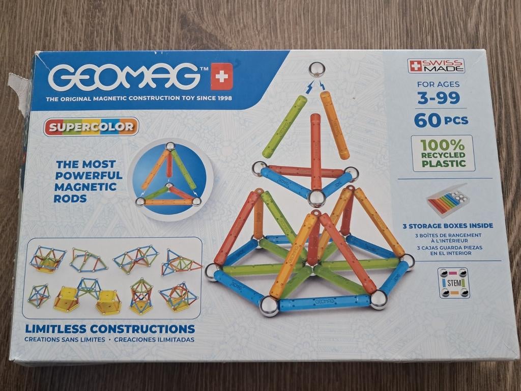 Geomag Supercolor Magnetisch Constructiespeelgoed 60 Stuks, Kinderen en Baby's, Speelgoed | Bouwstenen, Ophalen of Verzenden, Zo goed als nieuw