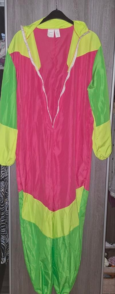 Neon Roze Groen Geel Jumpsuit Carnaval Kostuum Maat 2XL, Ophalen, Carnaval, Maat 46/48 (XL) of groter, Nieuw