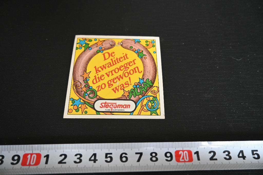 sticker STEGEMAN fijne vleeswaren De kwaliteit die vroeger, Ophalen, Zo goed als nieuw