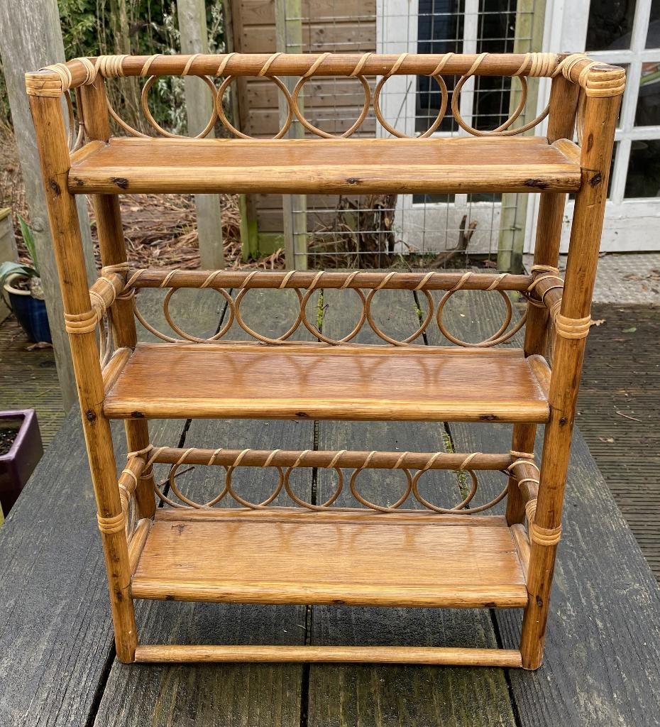 Leuk Bamboe Rekje - vintage retro mid century seventies, Ophalen of Verzenden