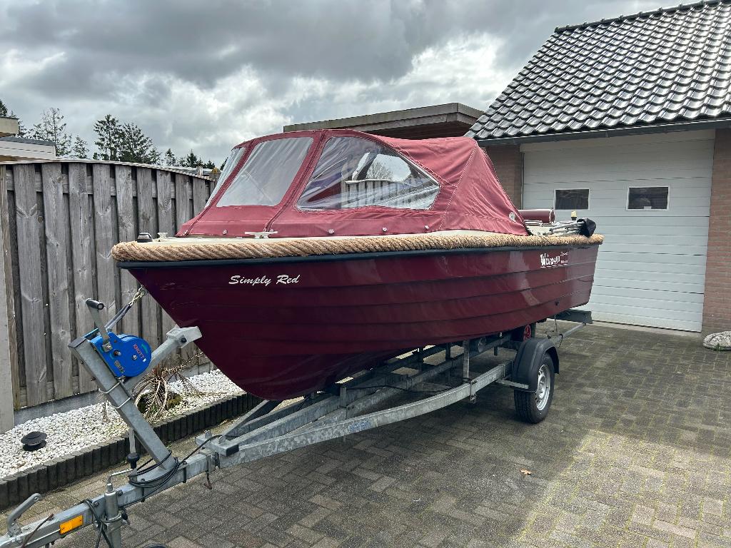 Wizard 490 sport/15 pk/ kanteltrailer, Ophalen, 10 tot 30 pk, Zo goed als nieuw, 3 tot 6 meter