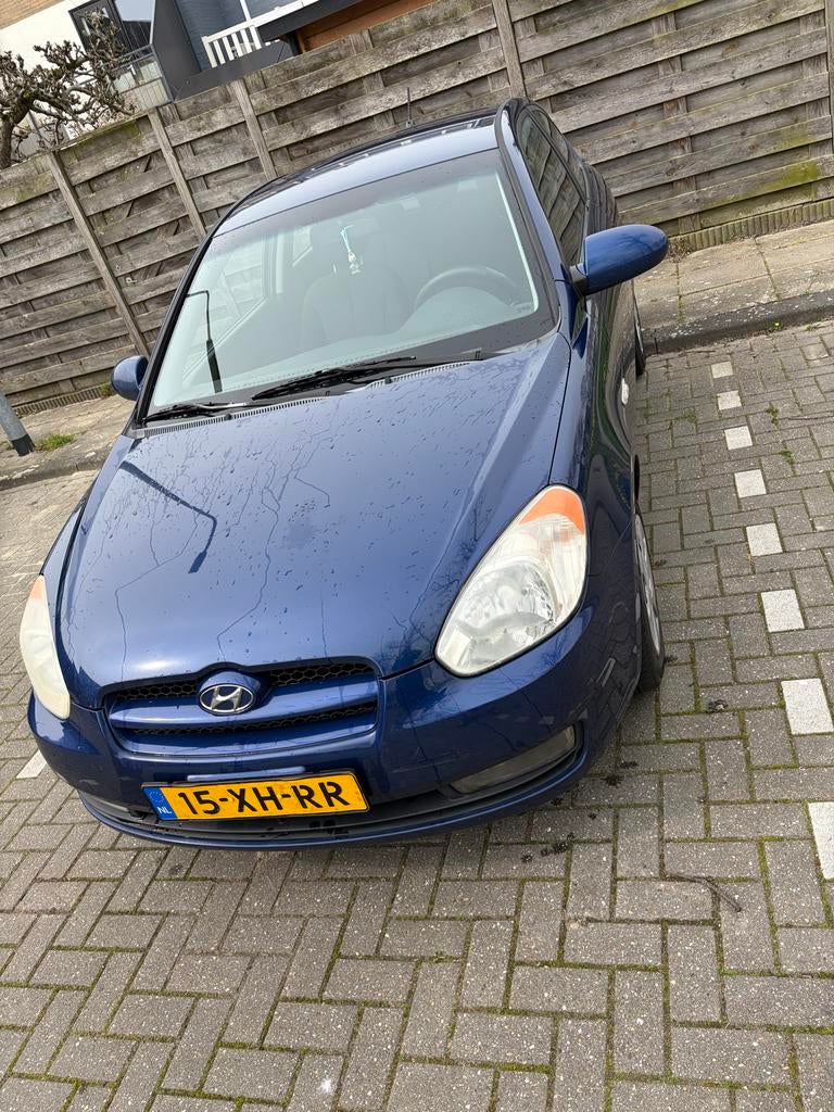 Hyundai Accent 1.4 3DRS 2007 Blauw mag weg voor 850❗️, Auto's, Voorwielaandrijving, Accent, 4 cilinders, Blauw