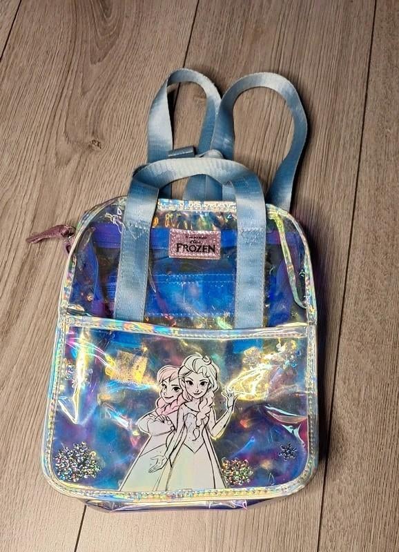 Disney Frozen Elsa Anna holografische rugzak meisje, Ophalen of Verzenden, Overige figuren, Zo goed als nieuw, Tas, Koffer of Zak