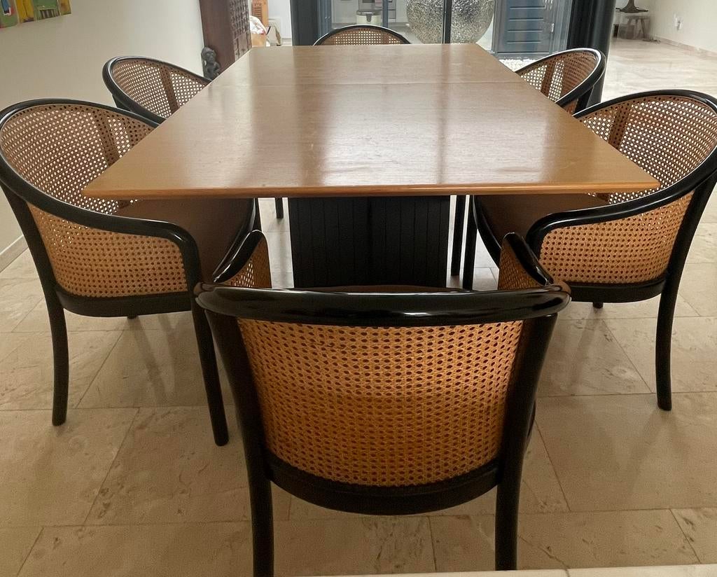 eettafel Tonon met 6 Tonon stoelen GRATIS OP TE HALEN, Ophalen, Gebruikt, 200 cm of meer, 50 tot 100 cm