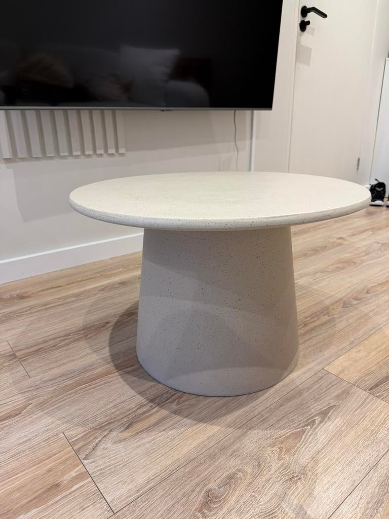 Beige Tafel, Ophalen, 50 tot 100 cm, Rond, Zo goed als nieuw
