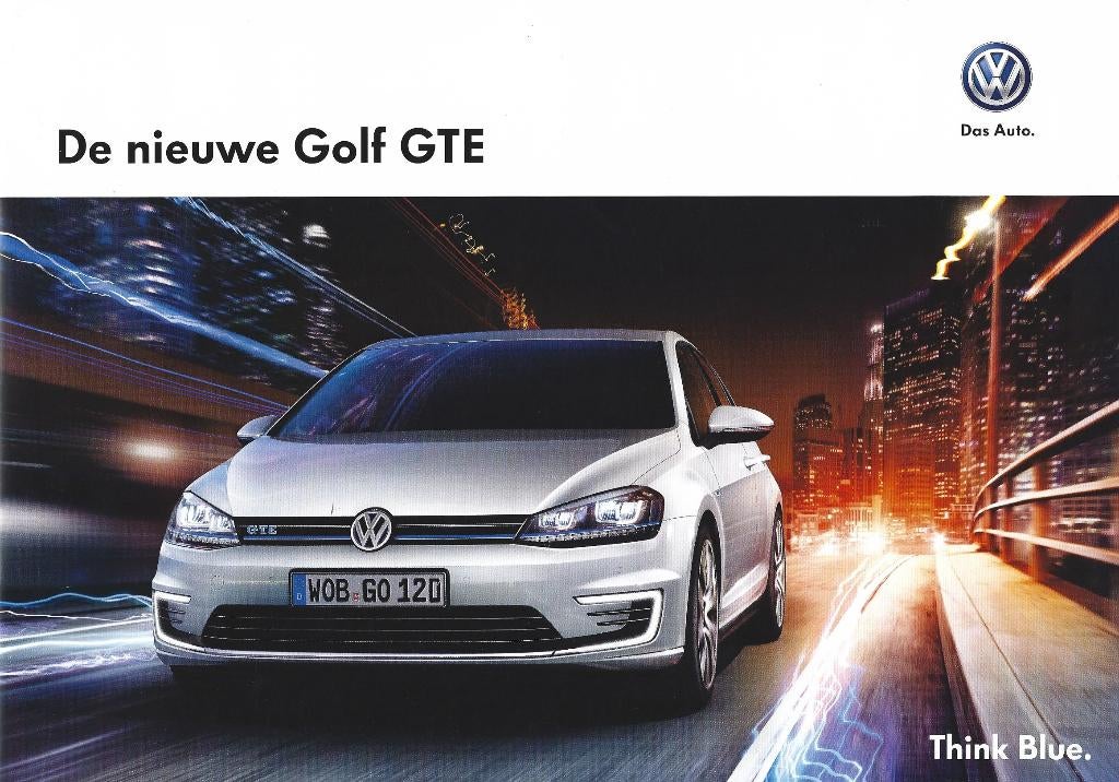 Brochure VW Golf GTE 2014, Ophalen of Verzenden, Gelezen, Volkswagen