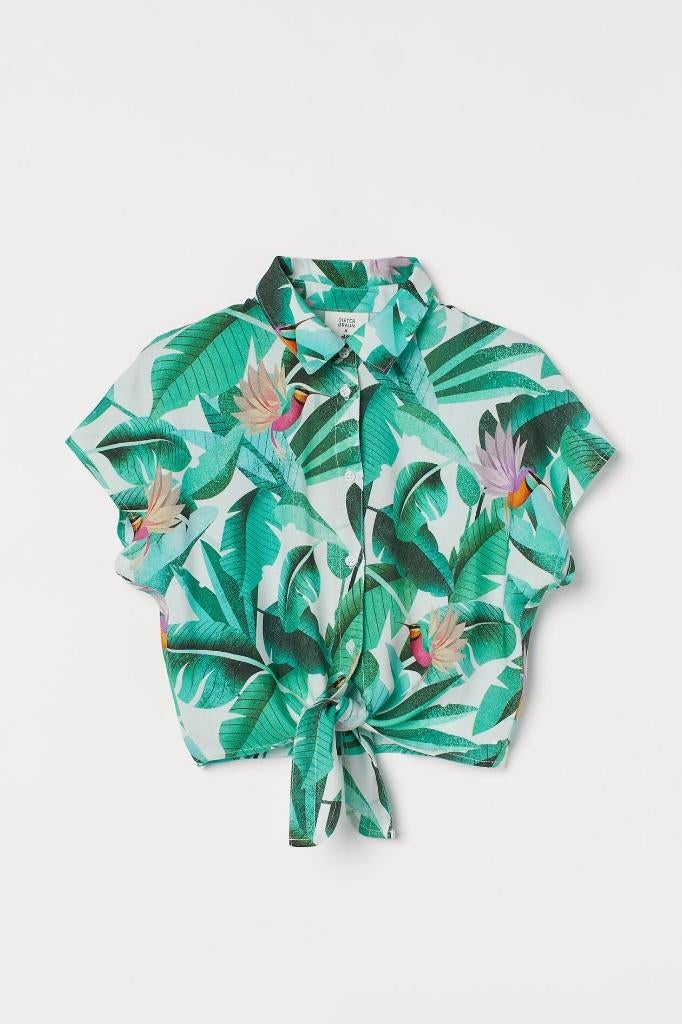 Gaaf Dieter Braun x H&M knoopblousje met kolibries mt 152., H&M, Overhemd of Blouse, Zo goed als nieuw, Verzenden