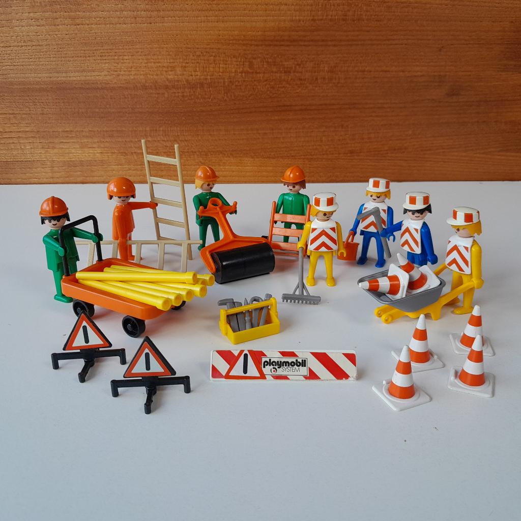 Vintage Playmobil bouwvakkers / wegwerkers - oa 3314 - 70's, Ophalen of Verzenden, Gebruikt