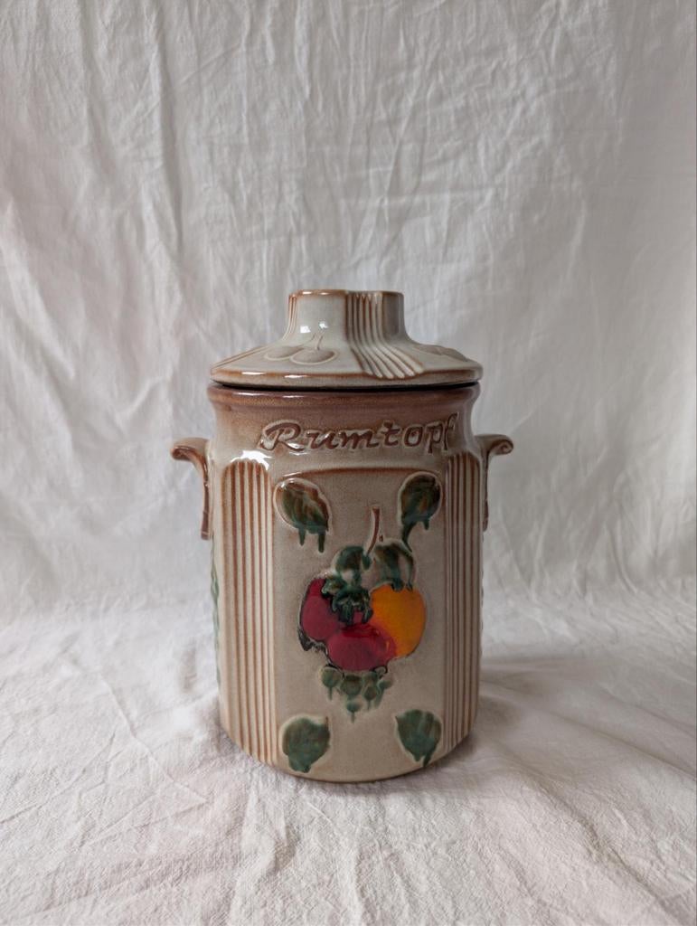 Vintage Rumtopf Keramische Pot met Deksel, Ophalen of Verzenden