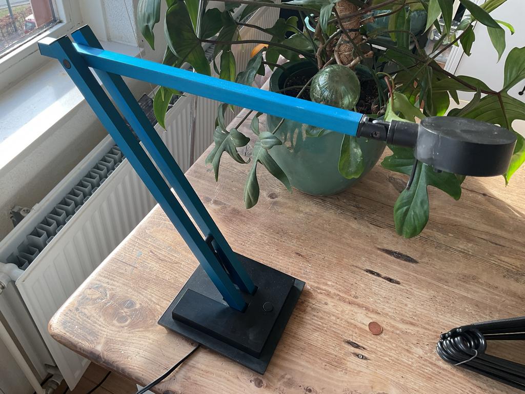 Blauwe IKEA Bureaulamp vintage en zeldzaam (jaren 80), Huis en Inrichting, Lampen | Vloerlampen, Ophalen, Gebruikt, Metaal, Minder dan 100 cm