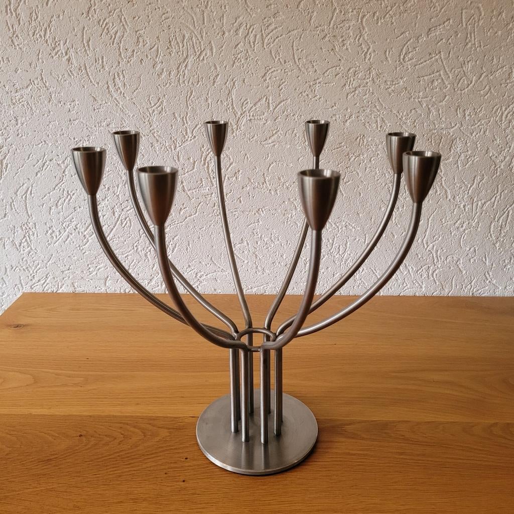 Ikea Stockholm Hagberg 8-armige kandelaar Scandinavisch ontw, 25 tot 50 cm, Ophalen of Verzenden, Zo goed als nieuw, Metaal