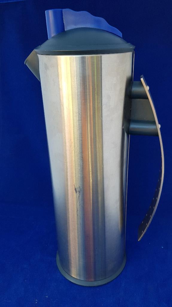 Zack thermoskan thermosfles, metaal rvs met blauwe dop. 7B4, Tweedehands verkoop, Tweedehands verkoop, Gebruikt, Ophalen of Verzenden