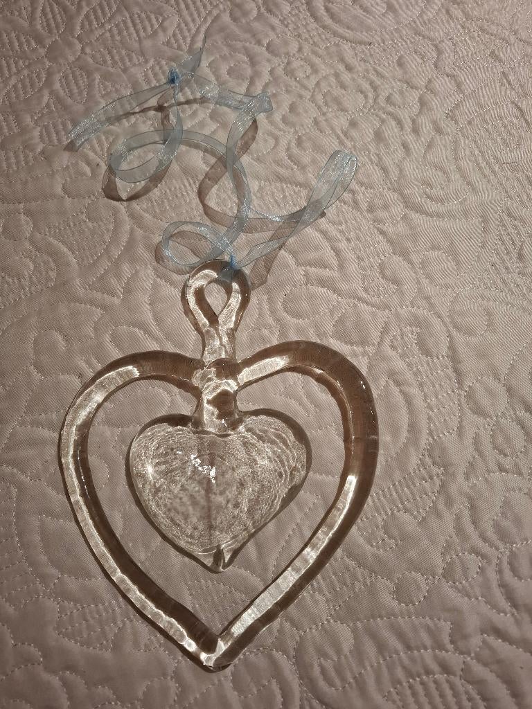 Raamhanger van Kosta Boda “Hart” * 70er jaren, Antiek en Kunst, Antiek | Glas en Kristal, Ophalen of Verzenden