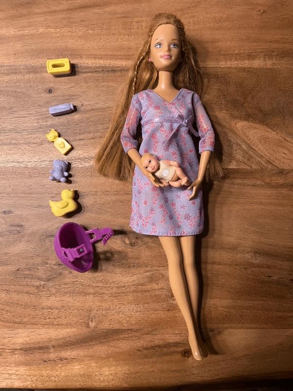 Mattel Barbie happy family midge and baby + accessoires 2002, Verzamelen, Poppen, Ophalen of Verzenden, Gebruikt, Pop