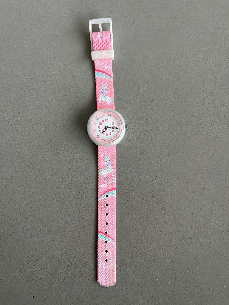 Horloge flik flak unicorn roze, Ophalen of Verzenden, Zo goed als nieuw, Roze, Meisje