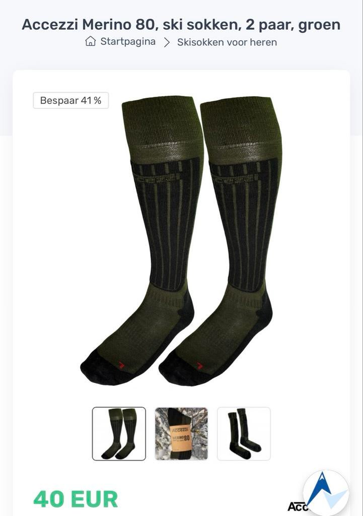 Merinowol skisokken Accezzi maat 39-42 - Nieuw!, Ophalen of Verzenden, Nieuw, Maat 39 t/m 42, Zwart