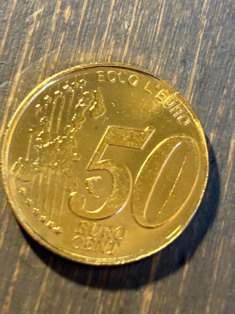 50 Cent Probe Vaticaan 2000, Ophalen of Verzenden, Vaticaanstad, 50 cent, Losse munt