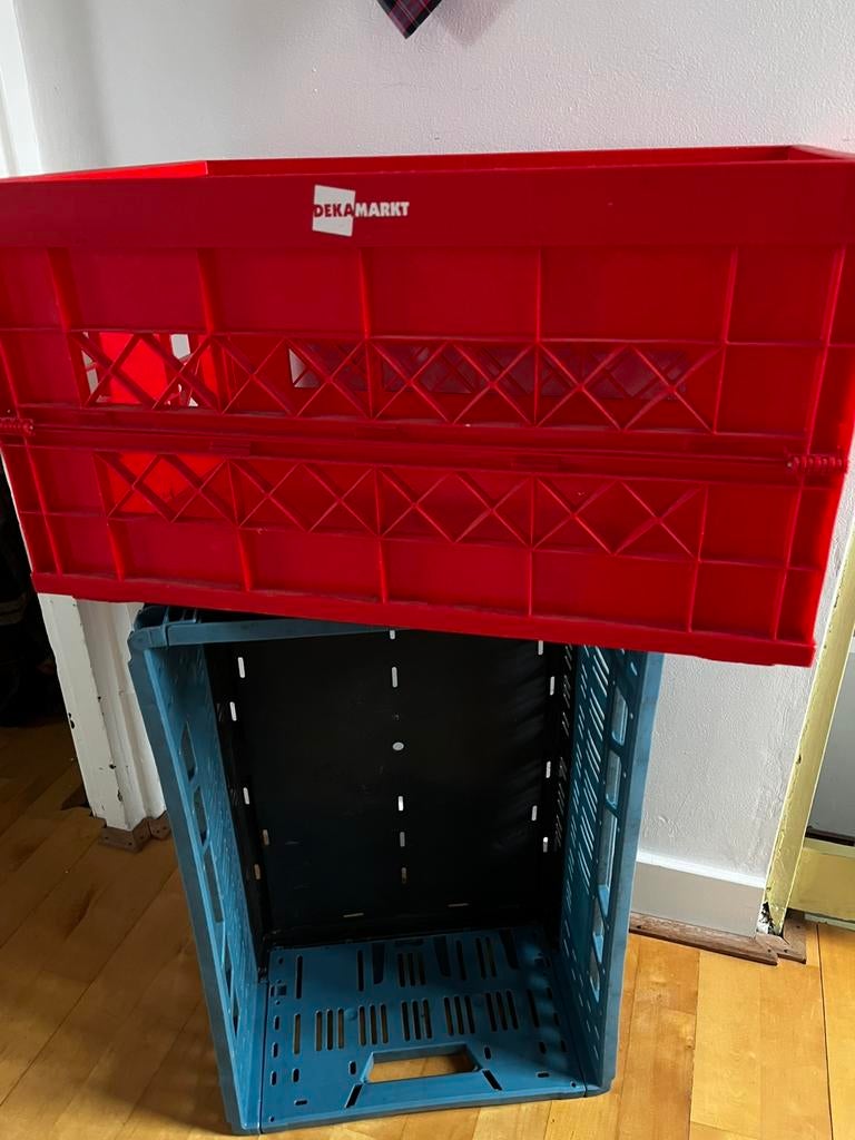 2 Klapkratten., Opvouwbaar, 50 tot 75 cm, Minder dan 35 cm, Ophalen of Verzenden