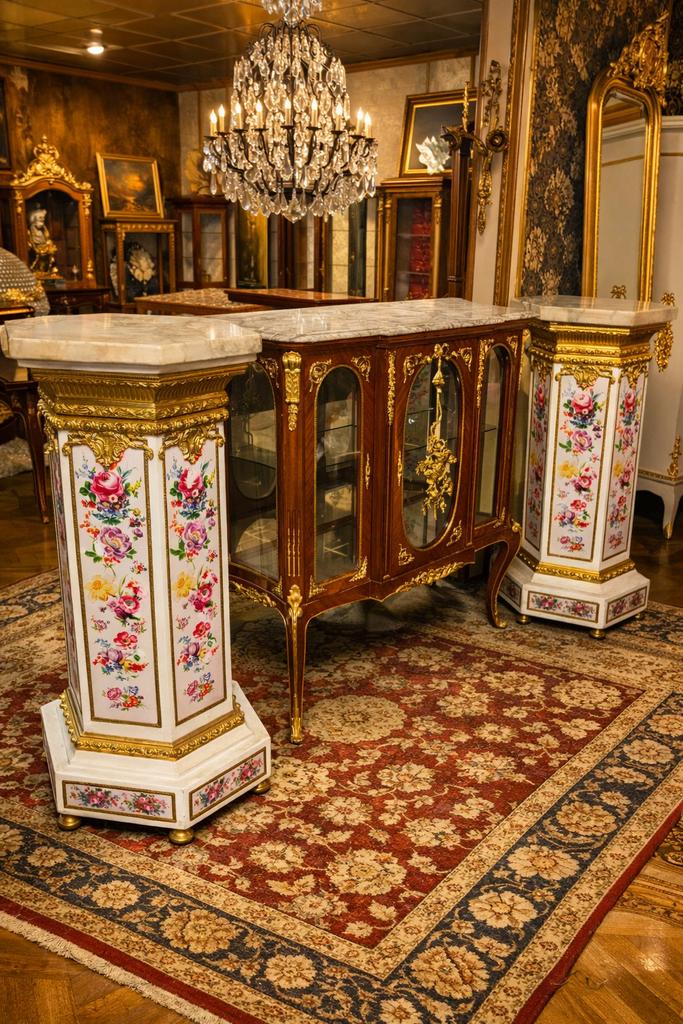 2 zuilen marmer bovenblad, Antiek en Kunst, Ophalen of Verzenden