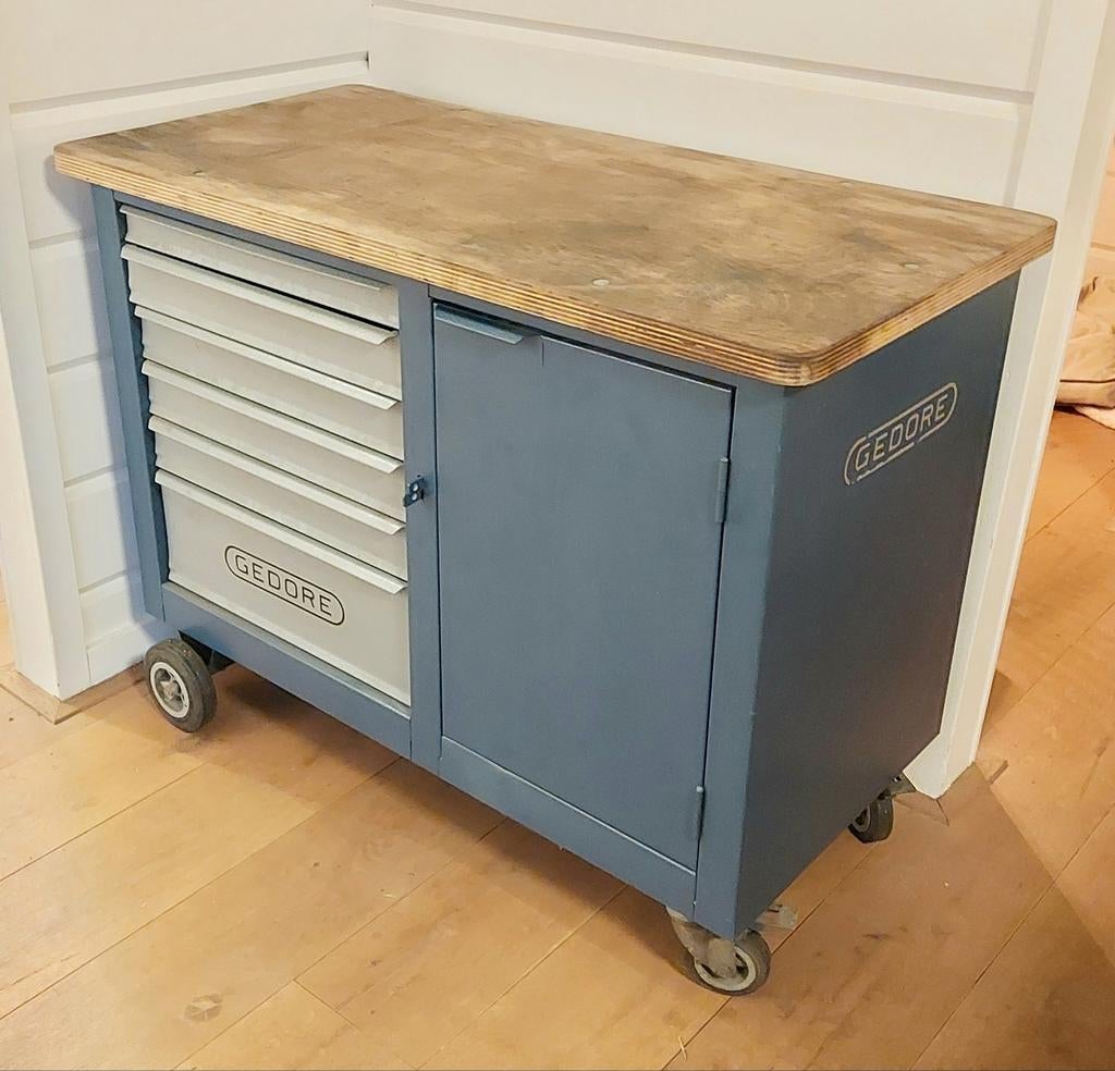 Gedore Gereedschapswagen Gevuld, Doe-het-zelf en Verbouw, Gereedschapskisten, Ophalen, Gevuld, Zo goed als nieuw