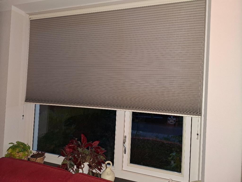 Luxaflex Duette shades 32mm, 1971 br *1750 mm h, taupe kleur, Ophalen, Beige, 150 tot 200 cm, Nieuw