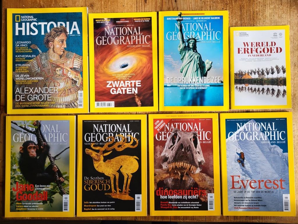 7 x National Geographic en 1 x Historia, Ophalen of Verzenden