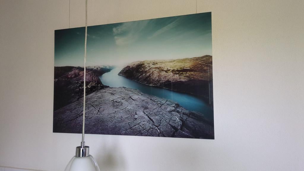 Noorse fjorden. Foto achter glas., Ophalen, 50 tot 75 cm, 75 tot 100 cm, Print