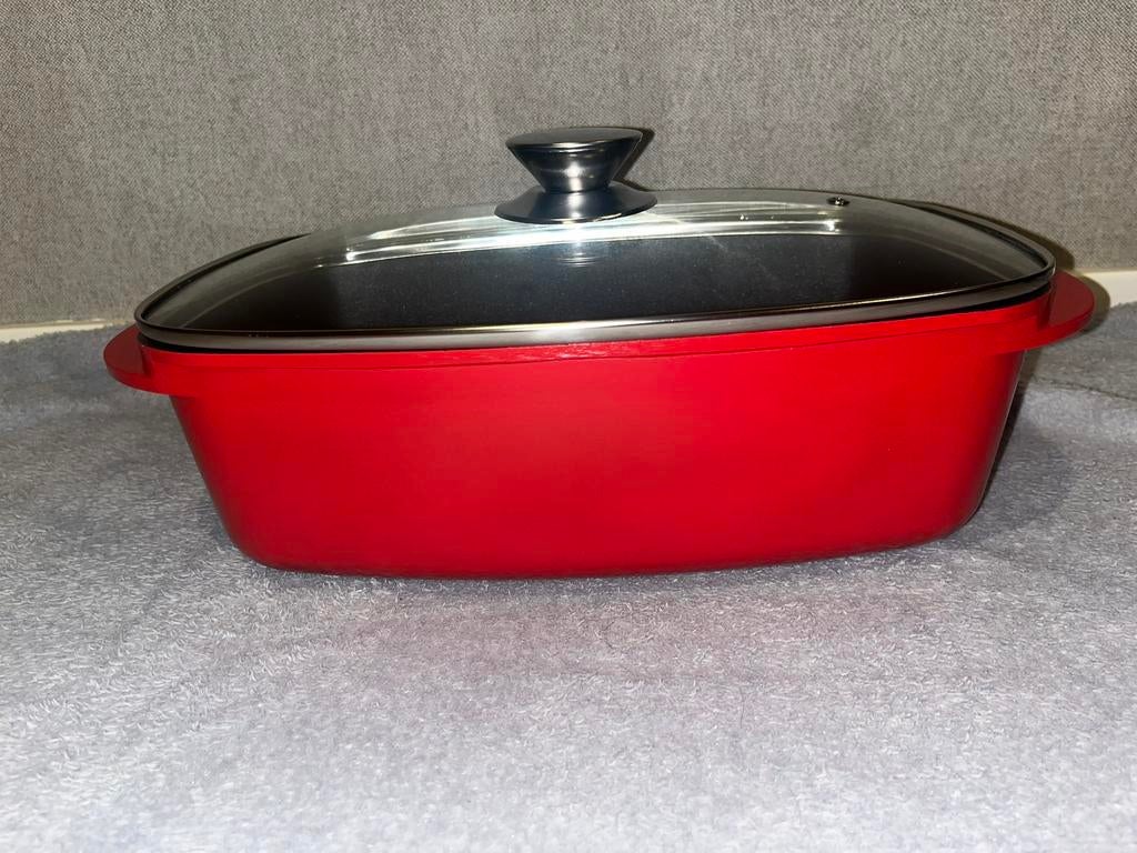 NIEUW: Braadslede met deksel en aromaknop, Ophalen of Verzenden, Nieuw, Rvs