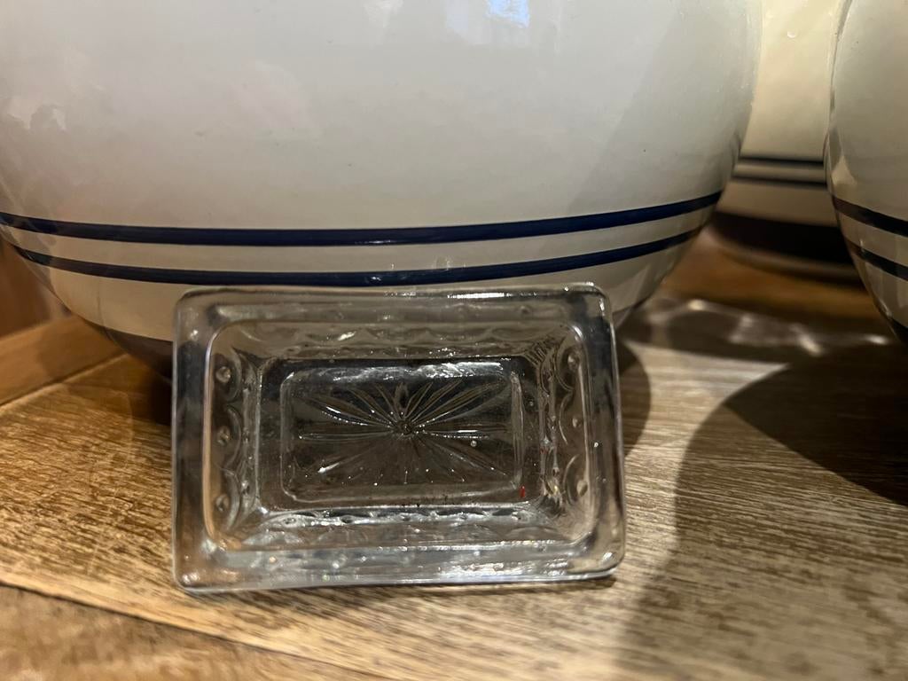 OUD KLEIN GLAZEN BAKJE VERMOEDELIJK VOOR ZOUT, Antiek en Kunst, Antiek | Keukenbenodigdheden, Ophalen of Verzenden