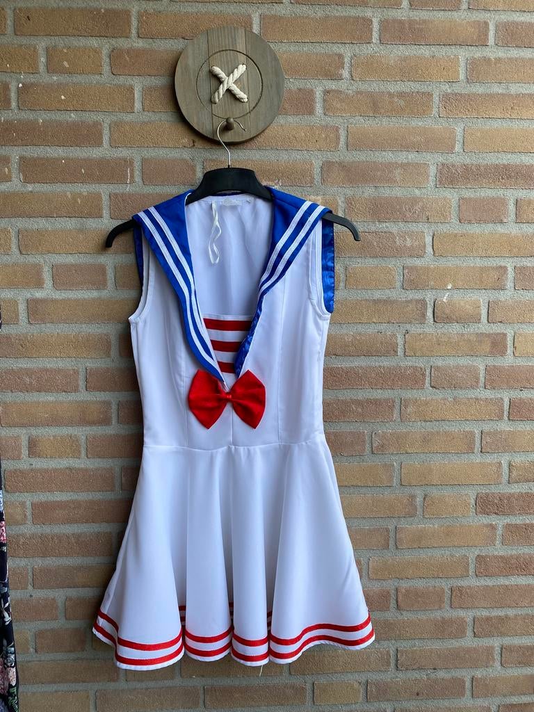 Carnaval marine jurk matroos, Carnaval, Ophalen of Verzenden, Zo goed als nieuw, Kleding