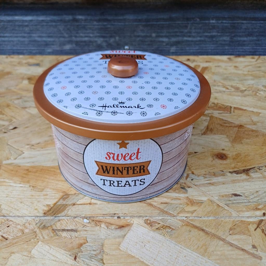 Hallmark Sweet Winter Treats koektrommel, Verzamelen, Blikken, Gebruikt, Overige, Overige merken, Ophalen of Verzenden