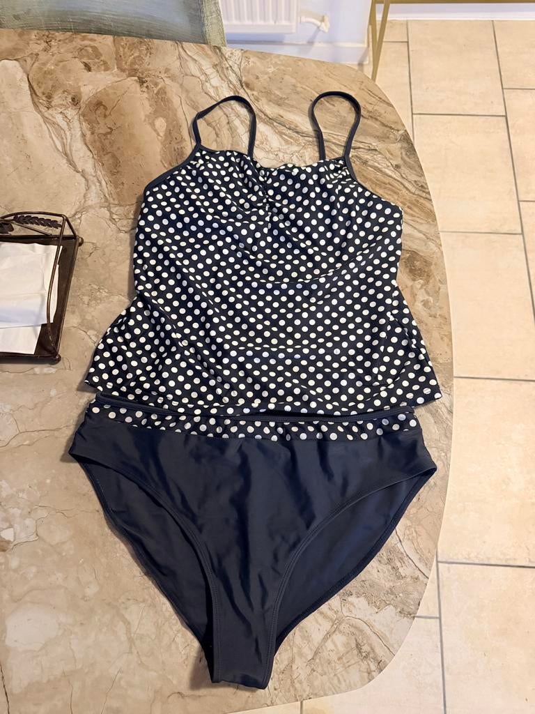 Tankini met stippen - maat 42, Ophalen of Verzenden, Zo goed als nieuw, Blauw, Badpak