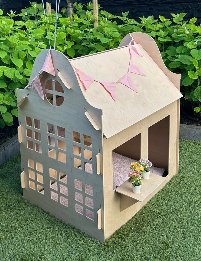 Speelhuisje - WoodenPlay klokgevel, Ophalen, Zo goed als nieuw, Hout