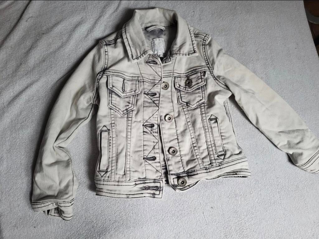 Spijkerjas meisje maat 116 122, Ophalen of Verzenden, Zo goed als nieuw, Meisje, Jas