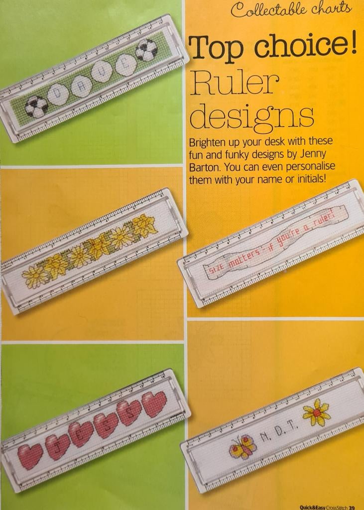 17 borduurpatroontjes voor bv lineaal of boekenlegger, Hobby en Vrije tijd, Borduren en Borduurmachines, Nieuw, Patroon, Handborduren