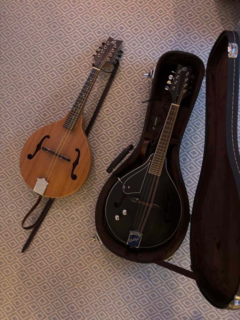 Ortega RMAE40SBK-L & RMA5NA-L Mandolines - linkshandig, Ophalen of Verzenden, Zo goed als nieuw