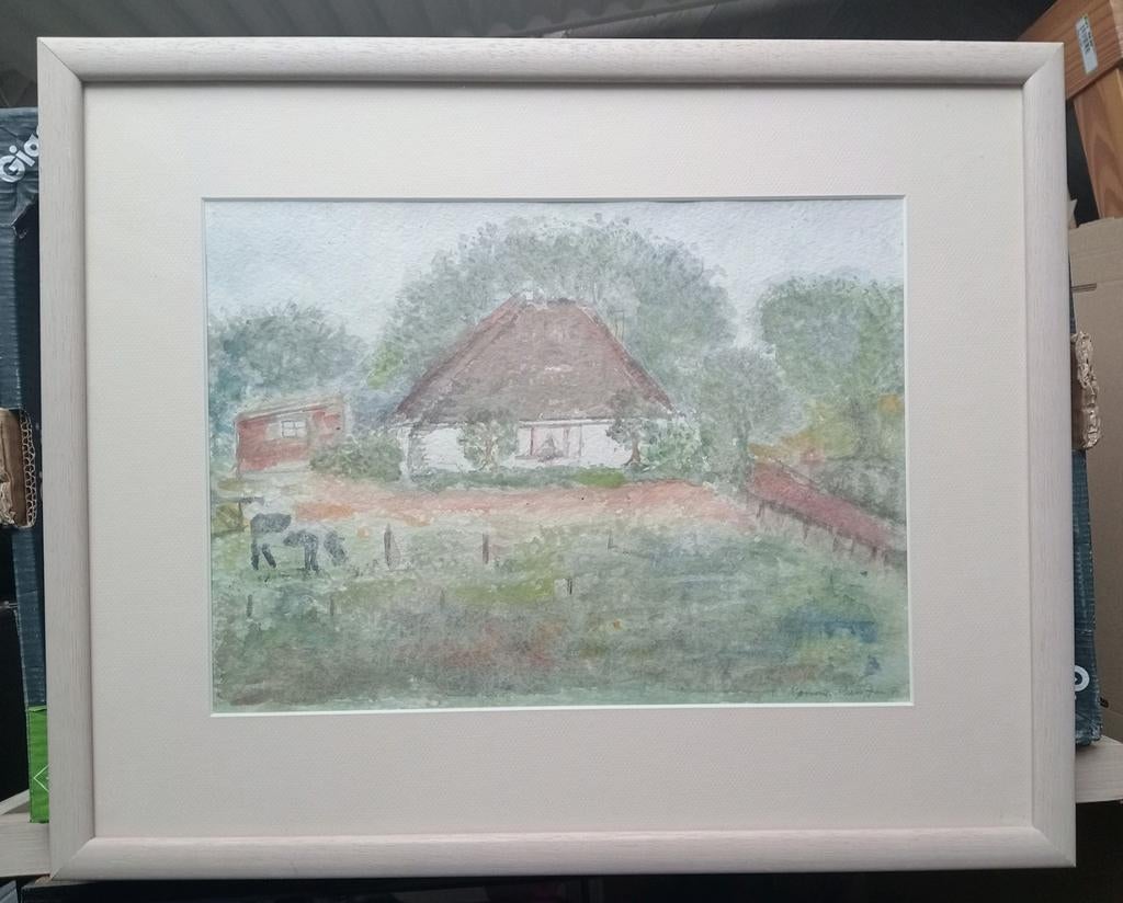 Aquarel Egmond 1984, Antiek en Kunst, Ophalen of Verzenden