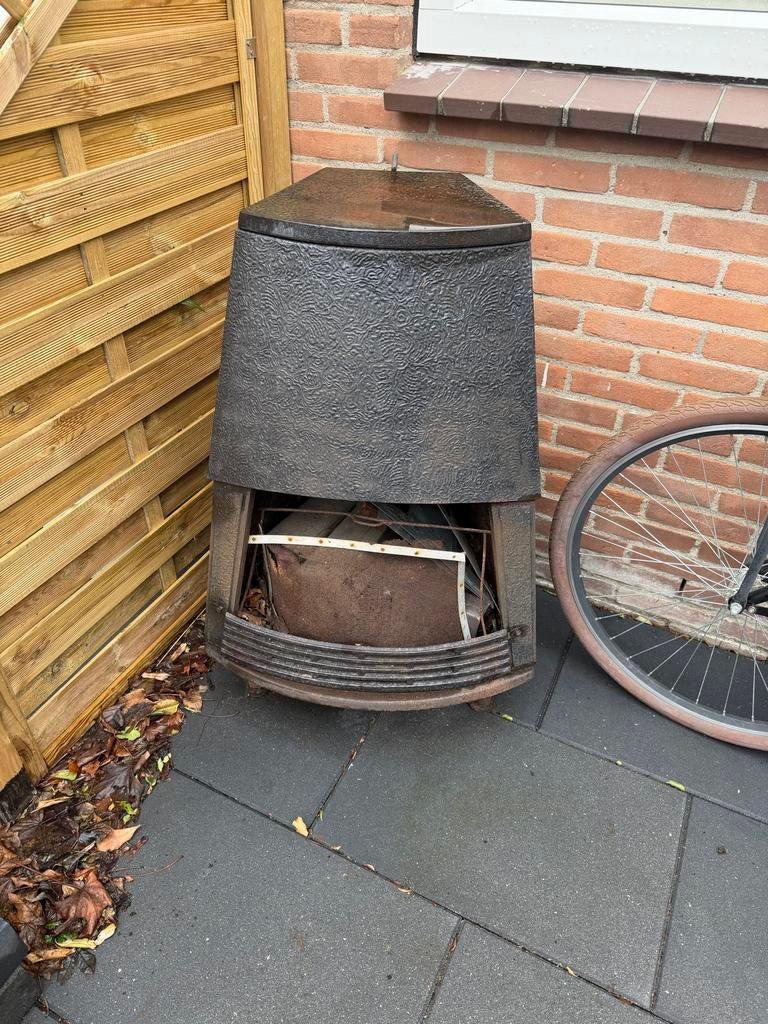 Antieke Noorse Houtkachel - Gietijzer, Huis en Inrichting, Ophalen, Gebruikt, Houtkachel, Vrijstaand