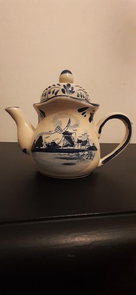 Delfts blauw theepotje Delft @ Deco Holland Molens !, Ophalen of Verzenden