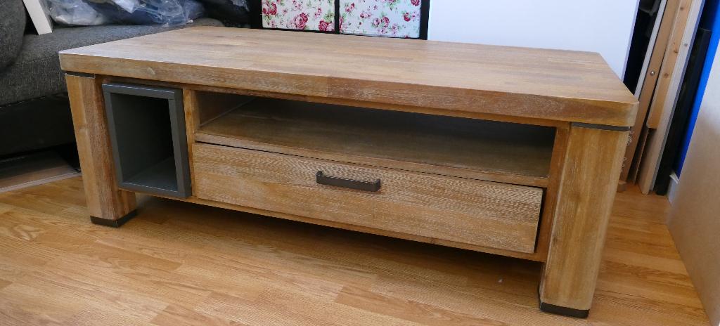 Salontafel acaciahout, Ophalen, Gebruikt, 100 tot 150 cm, 50 tot 100 cm