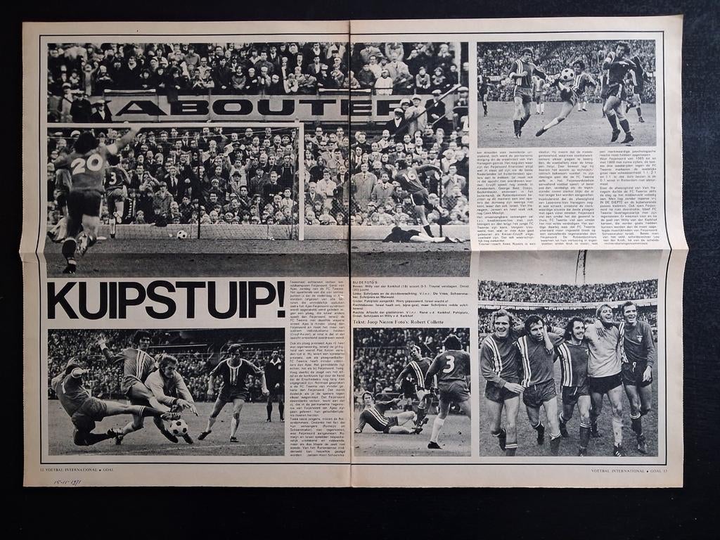 Wedstrijdverslag Feyenoord - FC Twente nov. 1971, Ophalen of Verzenden, Gebruikt, Feyenoord, Overige typen