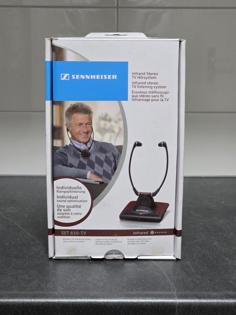 Sennheiser 830-TV Koptelefoon - Nette Staat, Compleet, Gebruikt, Sennheiser, Ophalen of Verzenden, Sennheiser