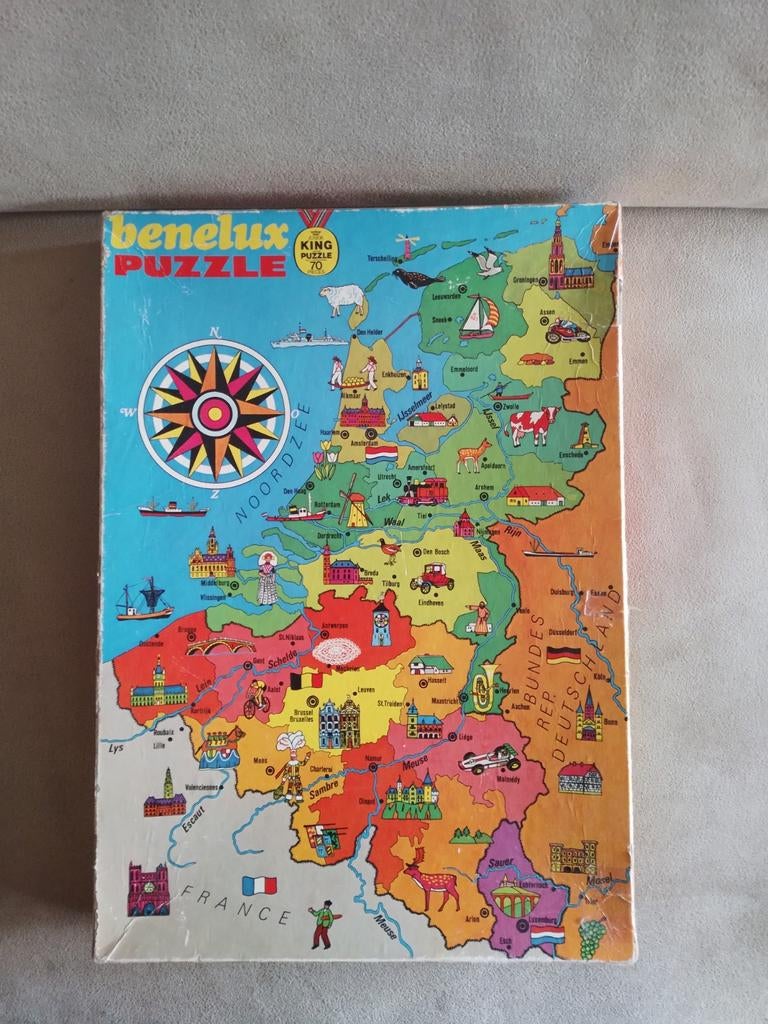 Benelux puzzel, Ophalen of Verzenden, Minder dan 500 stukjes, Zo goed als nieuw, Legpuzzel