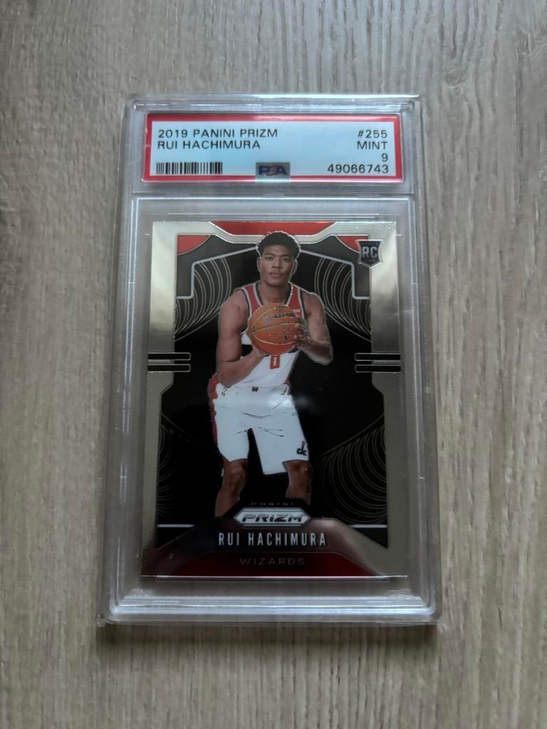 2019 Panini Prizm Rui Hachimura #255 PSA 9 Wizards Lakers, Ophalen of Verzenden, Zo goed als nieuw, Losse kaart